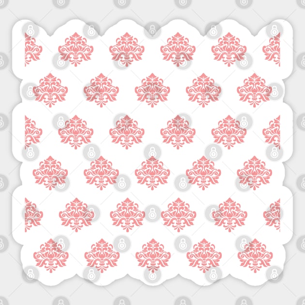 Pink and white vintage pattern Sticker by SamridhiVerma18